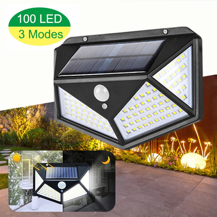 2023 Upgraded Version 100 LED Solar Outdoor PIR Motion Sensor LED Light.