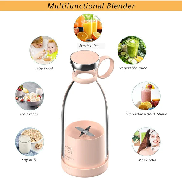 Portable Smoothie Blender - Electric Juicer | Mini Handheld Rechargeable Mixer