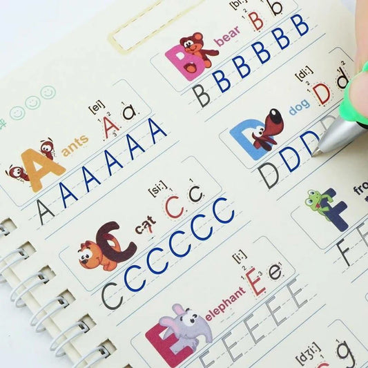 Premium Magic Ink Handwriting 4 Reusable Books for Kids